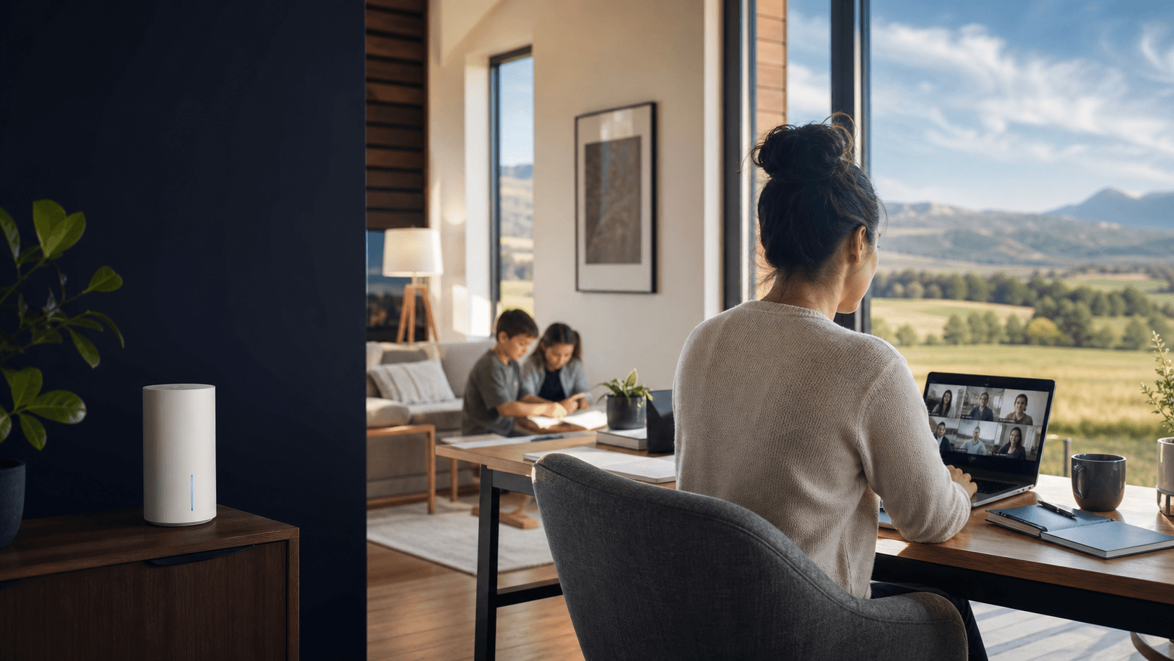 Calm home office with simple reliable wireless internet